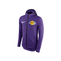 湖人队NIKE Therma Flex 男NBA连帽拉链外套球队同款出场服899849-504
