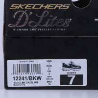 Skechers斯凯奇女鞋新款熊猫鞋厚底运动休闲鞋跑步鞋12241/BKW