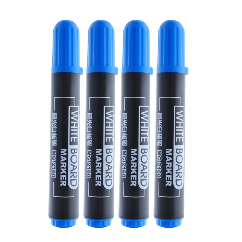 晨光白板笔MG2160 可擦白板笔 白板笔易擦水性笔办公大头白板笔 蓝色 48支装图片