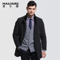 美尔雅（MAILYARD）羽绒风衣 中长款商务男士毛领可拆内胆羽绒服 098