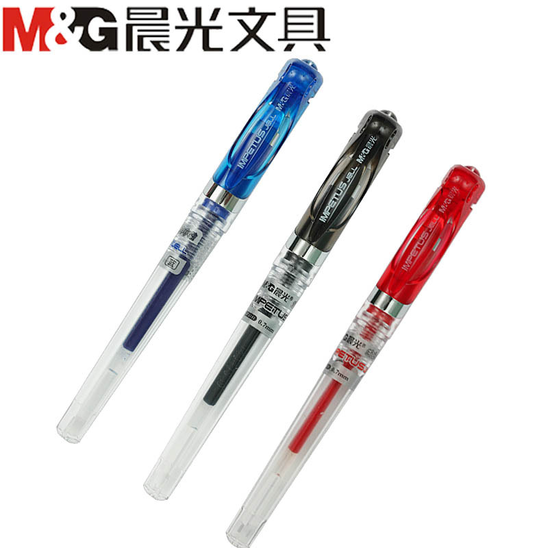 晨光文具中性笔GP1111 商务办公加粗签字笔黑色水笔0.7MM 动力水笔 48支装