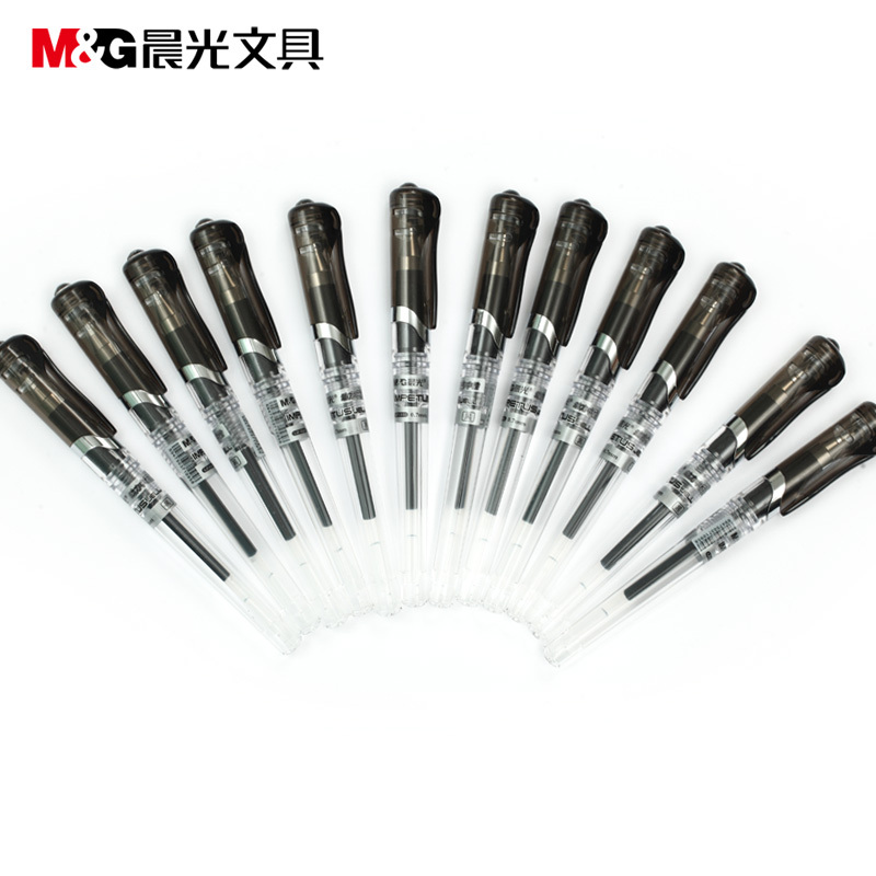 晨光文具中性笔GP1111 商务办公加粗签字笔黑色水笔0.7MM 动力水笔 48支装