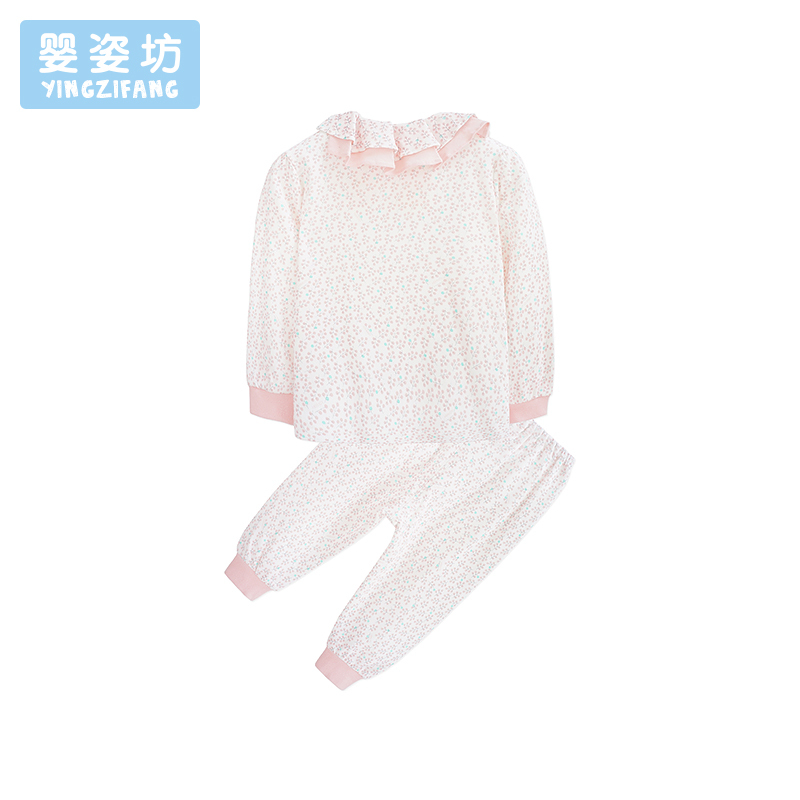 苏宁自营 婴姿坊女童开开肩衫两件套 粉红 66-100cm 0-3岁