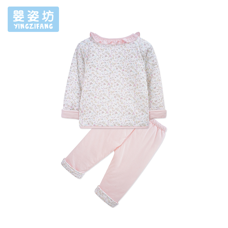 苏宁自营婴姿坊女童前开襟两件套粉红 66-100cm 0-3岁