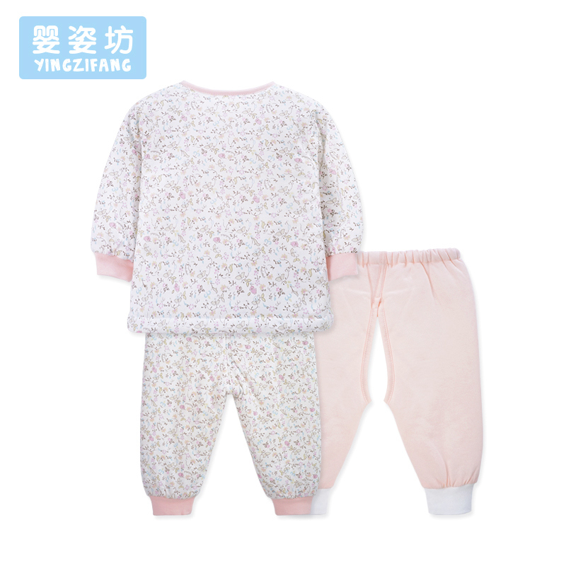 苏宁自营 婴姿坊女童和尚袍三件套粉红 52-66cm 0-6个月