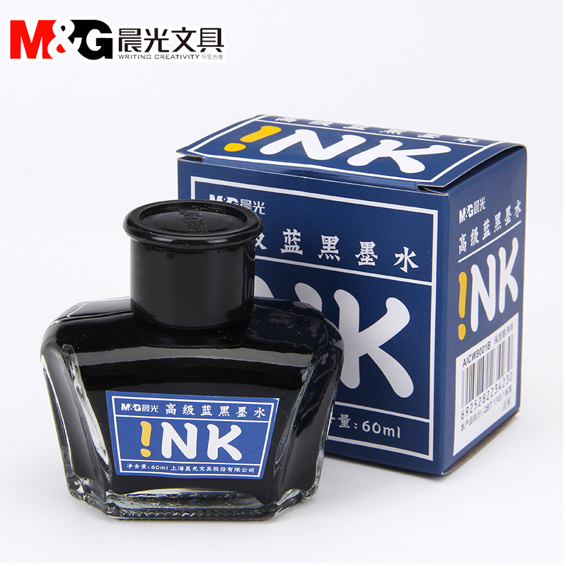 晨光文具钢笔专用墨水W9001 书写墨水 60ml 墨兰色 6瓶装