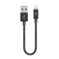 15厘米 Lightning 转 USB 金属质感连接线,金属黑