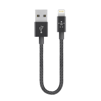 15厘米 Lightning 转 USB 金属质感连接线,金属黑