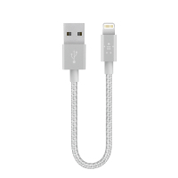 15厘米 Lightning 转 USB 金属质感连接线,银色