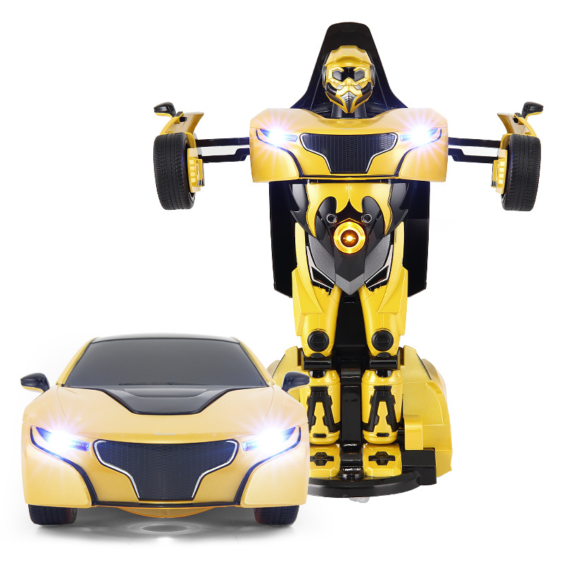 星辉rastarrs战警一键遥控变形汽车机器人带语音遥控车男孩儿童玩具