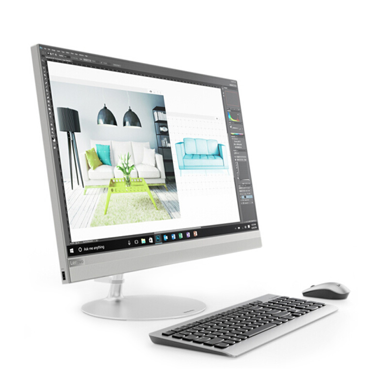联想(lenovo)AIO520-24 23.8英寸一体机电脑(I3-8100U 4GB 1T 集成 无光驱 银色)
