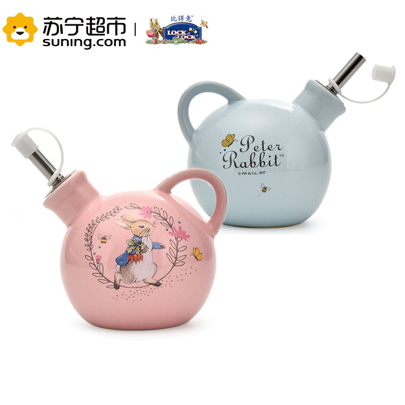 英国比得兔(Peter Rabbit)陶瓷瓶油壶2个装防漏大号家用酱油罐调料瓶醋壶厨房用品 油瓶2个装