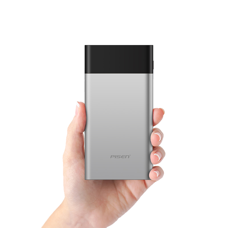 品胜LED薄彩2(10000mAh)移动电源白玉银