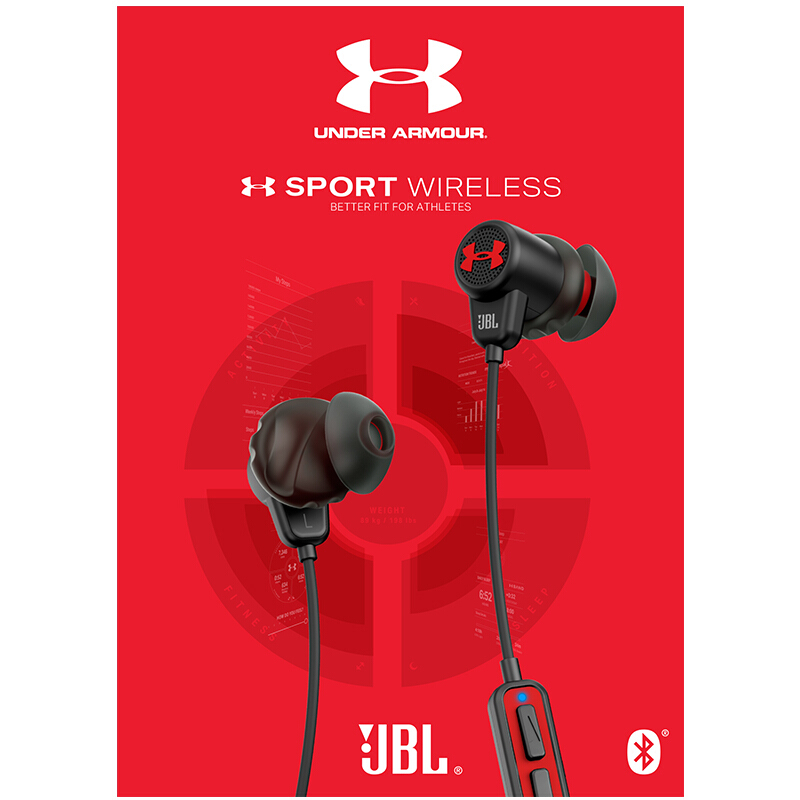 JBL Under Armour 1.5升级版安德玛 无线蓝牙运动耳机 入耳式线控 手机耳机/耳麦 黑色高清大图