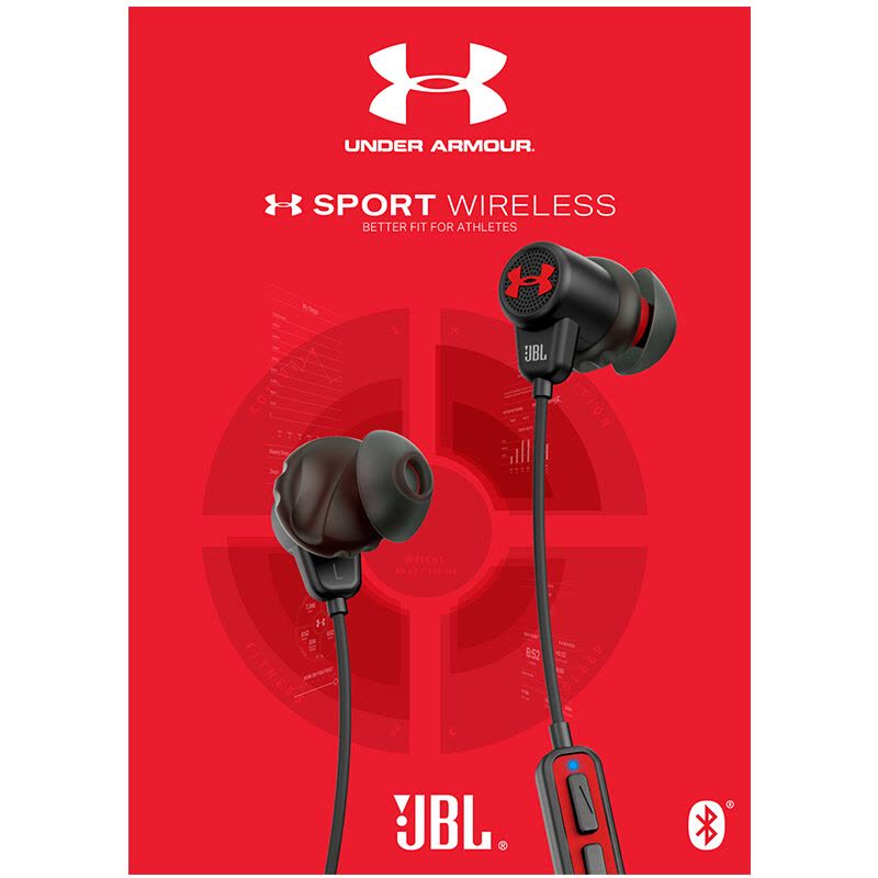 JBL Under Armour 1.5升级版安德玛 无线蓝牙运动耳机 入耳式线控 手机耳机/耳麦 黑色图片