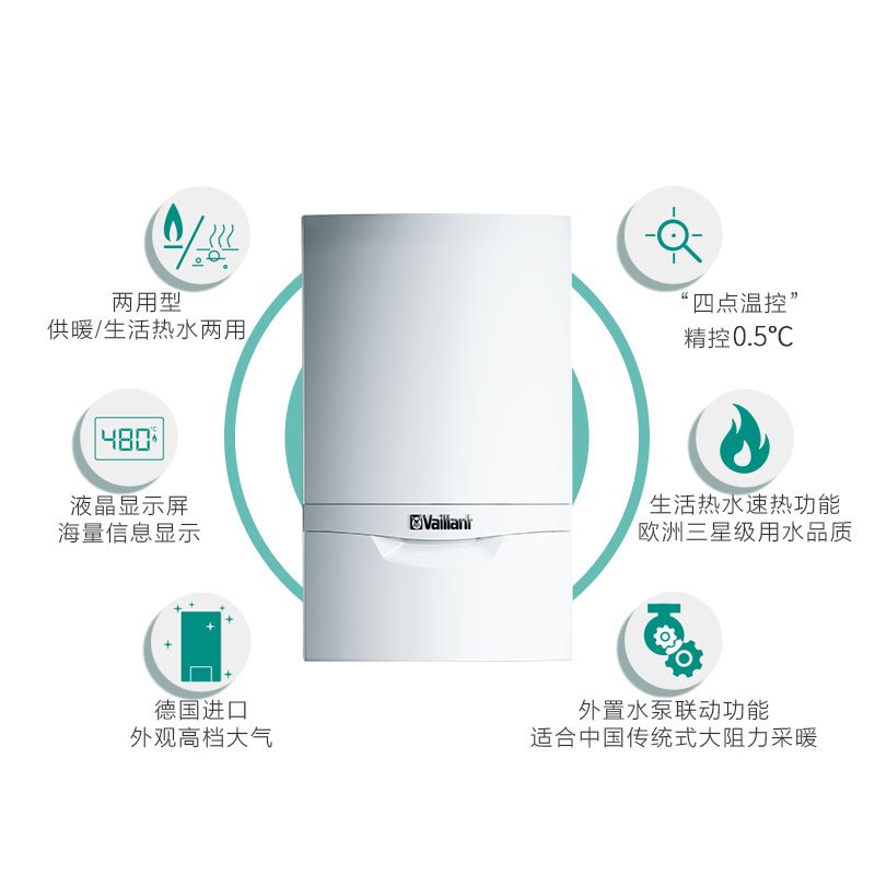 德国威能壁挂炉turbo TEC pro VUW经典款24kw燃气壁挂式热水器 壁挂炉全套系统含辅材包安装 尊享型
