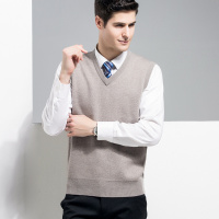2017秋冬新款上新V领加厚羊毛衫男羊毛背心男