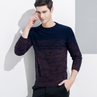 2017新款圆领男士羊毛衫100%羊毛加厚针织衫毛衣