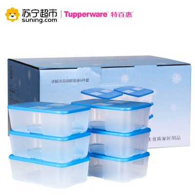 特百惠(Tupperware)保鲜盒冰鲜冷冻冷藏保鲜套装 冷冻6件套1.7L*4+2.3L*2