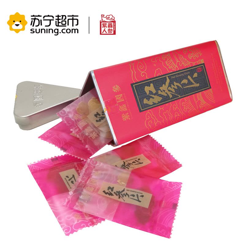 紫鑫红参切片东北长白山特产红参三角罐装2gx15袋/桶图片