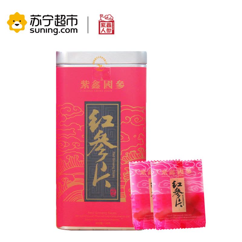 紫鑫红参切片东北长白山特产红参三角罐装2gx15袋/桶图片