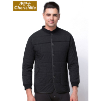 小护士保暖内衣 男 加厚夹棉上衣蚕丝棉袄中老年三层开襟家居服