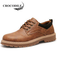 鳄鱼恤 CROCODILE 休闲鞋男士工装鞋耐磨大头皮鞋英伦男鞋8833