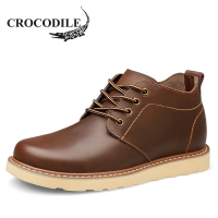 鳄鱼恤 CROCODILE 男靴子韩版短靴加绒棉鞋男士保暖雪地靴2097