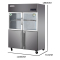 五洲伯乐(WUZHOUBOLE)CF-1200 870升厨房冰箱 四门上玻璃冷藏下冷冻柜 双温厨房柜点菜柜 商用立式冷柜