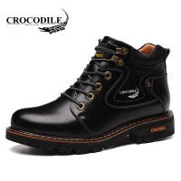 鳄鱼恤 CROCODILE 靴子男士潮流舒适时尚马丁靴系带户外防滑男鞋 WFX00374110
