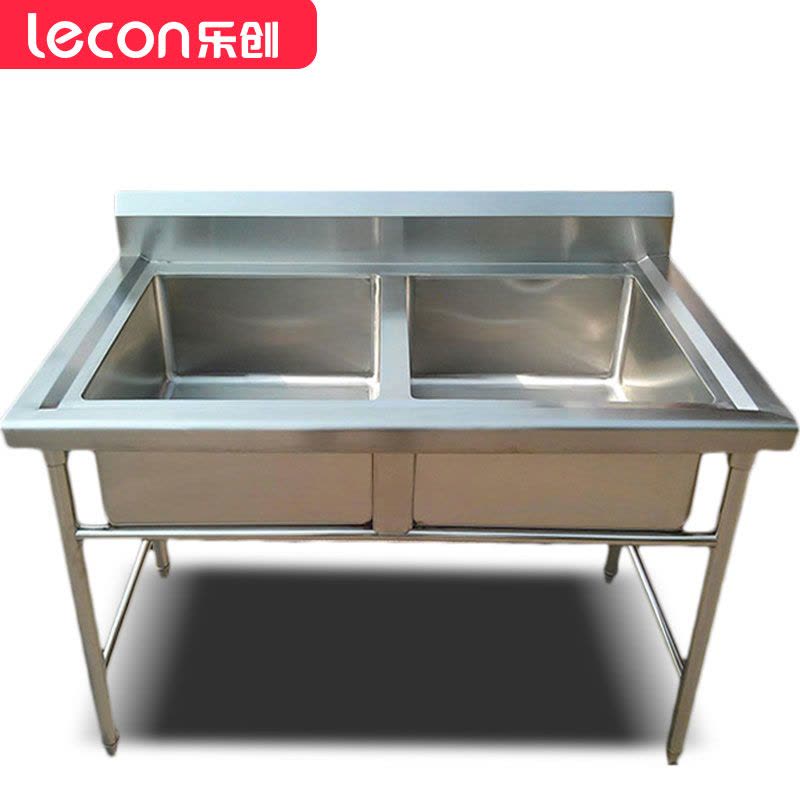 乐创(lecon) LC-X2 商用不锈钢水池 双槽水槽 洗碗池洗菜池组装图片