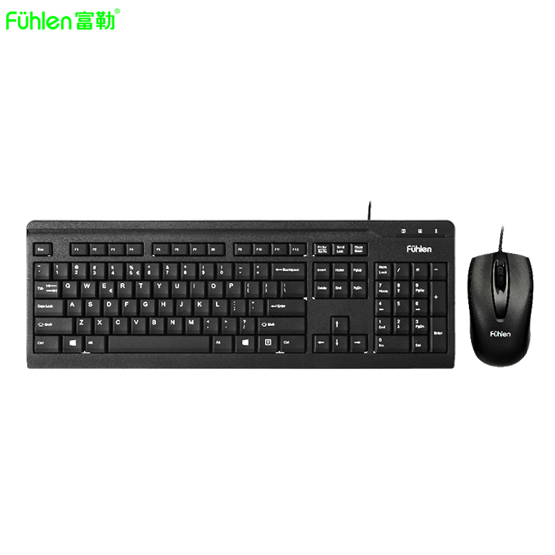 富勒(Fuhlen)L600pro USB有线笔记本电脑键鼠吃鸡游戏办公家用商务静音键盘鼠标套装