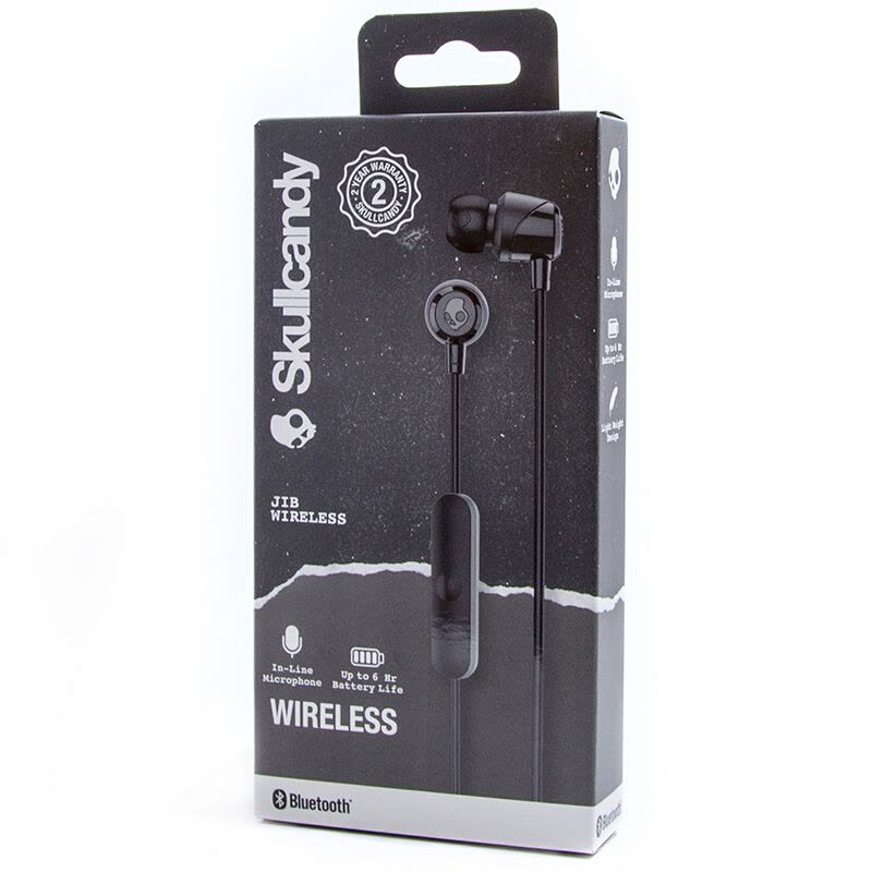 骷髅头(Skullcandy)JIB WIRELESS S2DUW-K003专业运动无线蓝牙耳机手机线控通 夜跑版 黑色图片