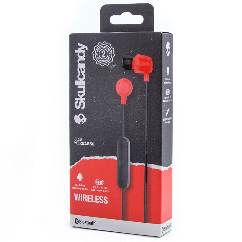斯酷凯蒂(Skullcandy) JIBWirelessS2DUW-K010专业运动无线蓝牙耳机手机线控通 红色