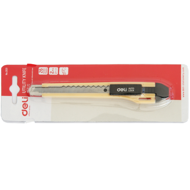 得力deli 2031 美工刀 小号 裁纸刀 手工刀介刀 切纸刀割纸刀锌合金 混色 可换刀片