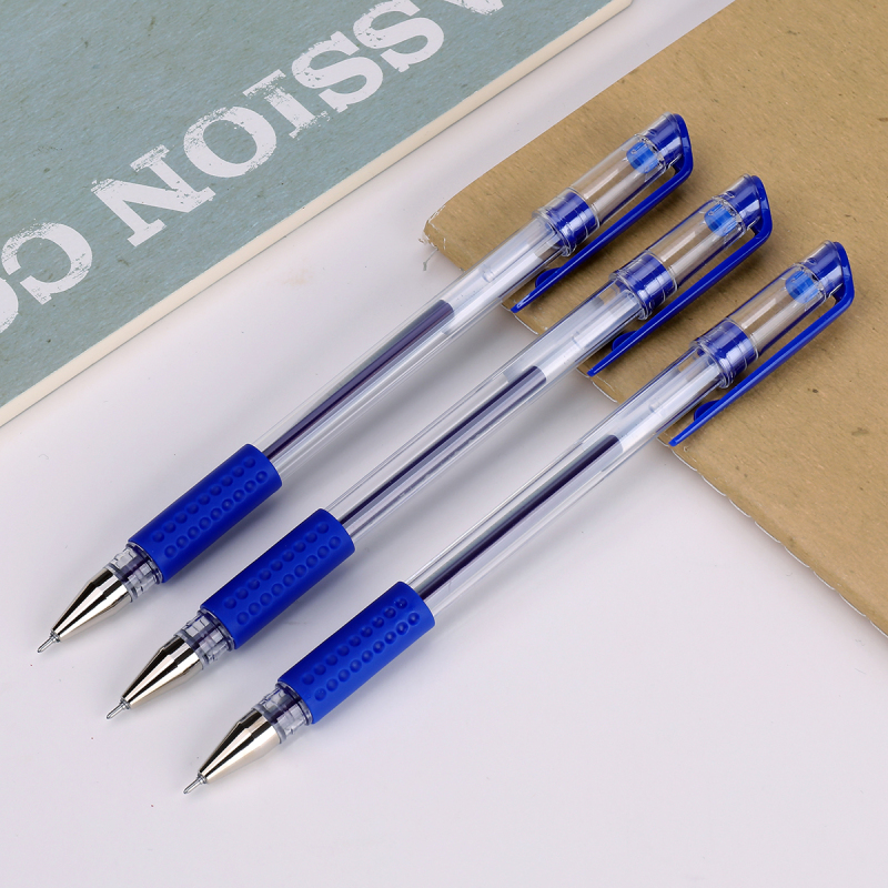 得力 6601 0.5mm中性笔 水笔 签字笔办公学生用笔 12支/盒 蓝色