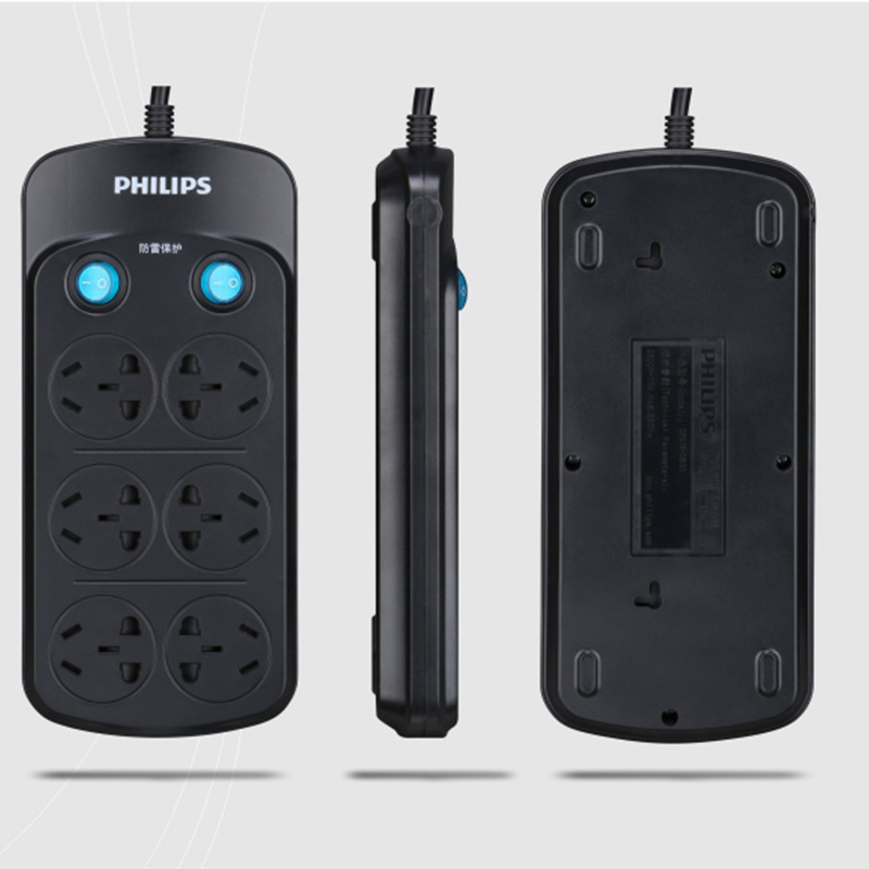 飞利浦(Philips) 六位3M防雷保护接线板SPS1620B/93(个)