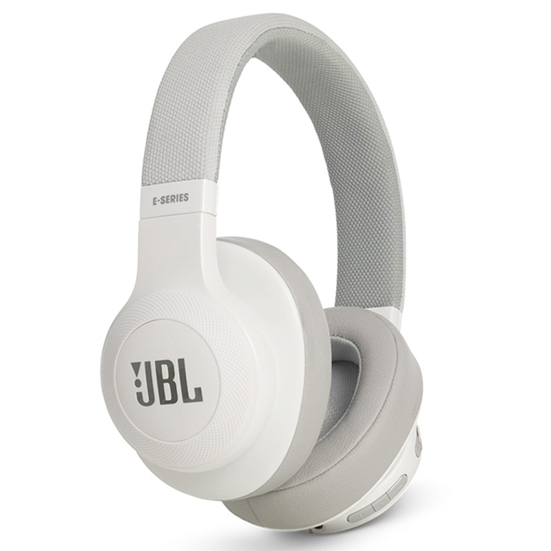 JBL E55BT 可折叠头戴式蓝牙耳机 支持音乐分享功能 白色