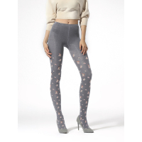 PHISOFA时尚小花田园风棉质提花连裤袜 ELC0053