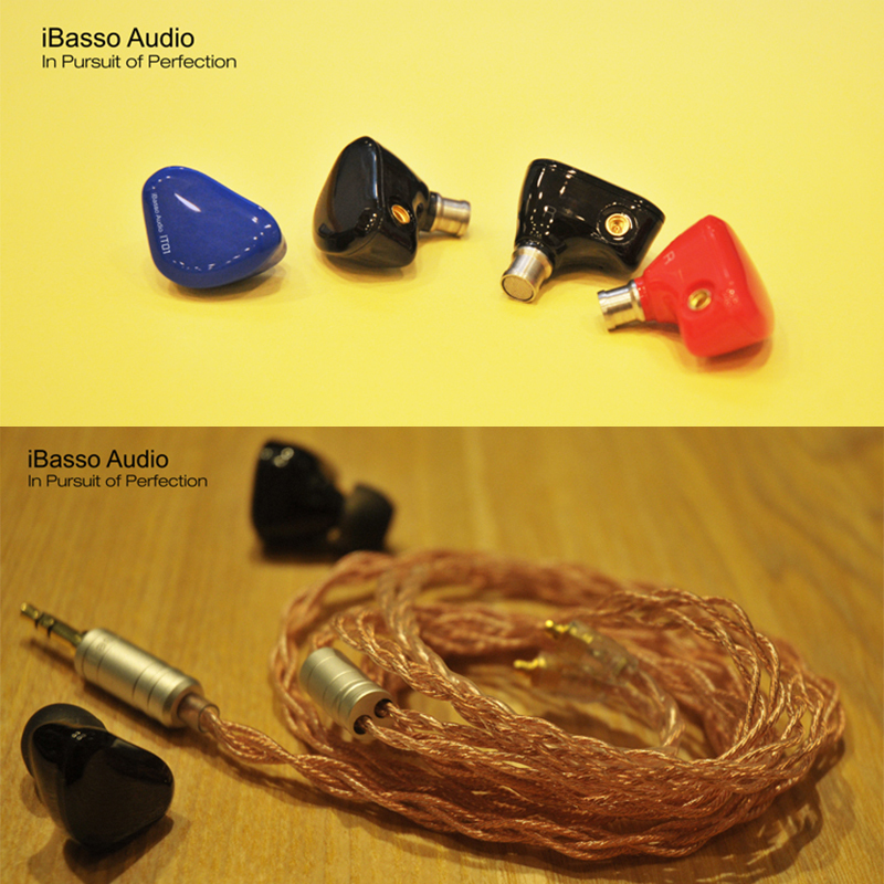 艾巴索(iBasso )IT01 石墨烯动圈 HIFI发烧级监听低音入耳式耳机红蓝CP 可换线