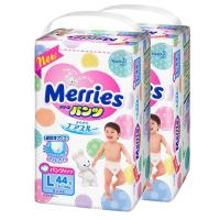 [套餐]花王妙而舒(Merries)婴儿纸尿裤拉拉裤大号L44片*2包