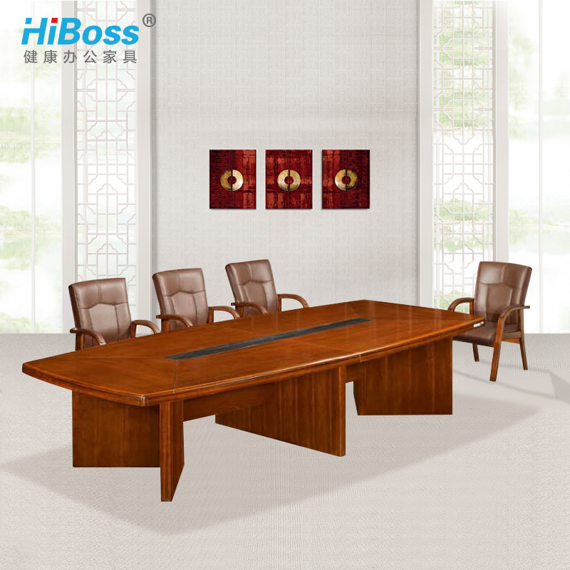 HiBoss油漆会议桌会议室长桌中式办公桌高清大图