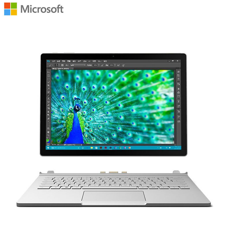 微软(Microsoft)Surface Book 13.5英寸笔记本二合一电脑增强版( i7 8G 256G 独 银)