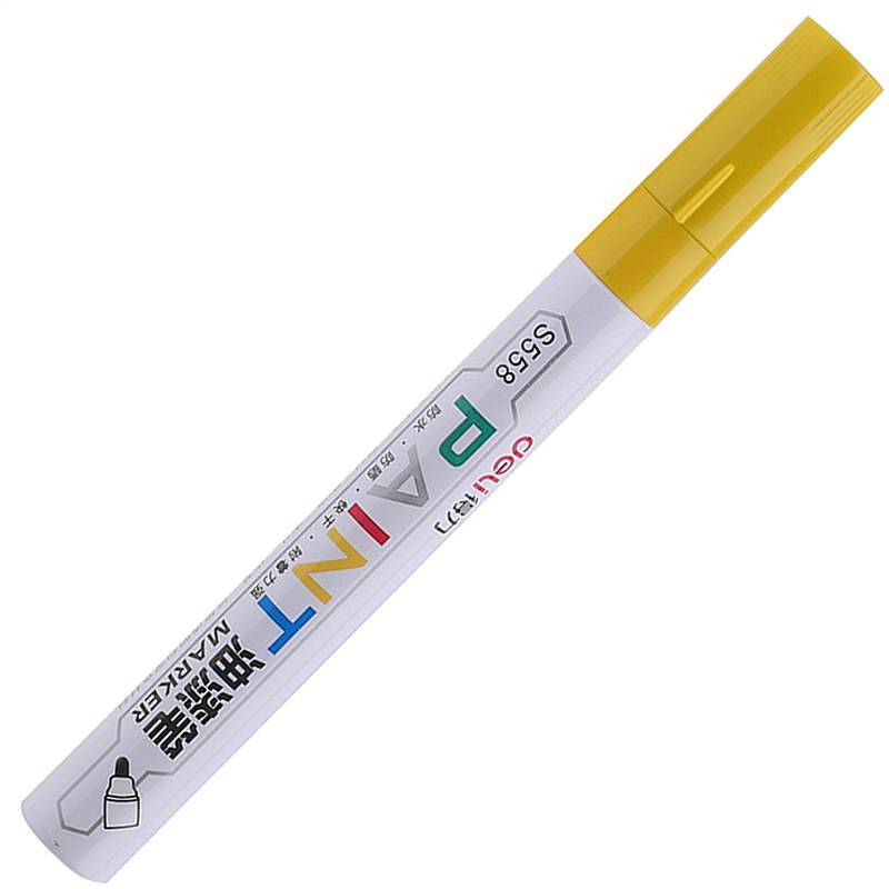 得力S558 油漆笔 油性补漆笔签到笔 黑色白色轮胎笔马克笔记号笔