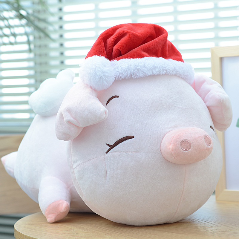 可爱卡通天使猪抱枕小猪公仔布娃娃猪猪玩偶毛绒玩具趴趴猪礼物女天使猪公仔40厘米