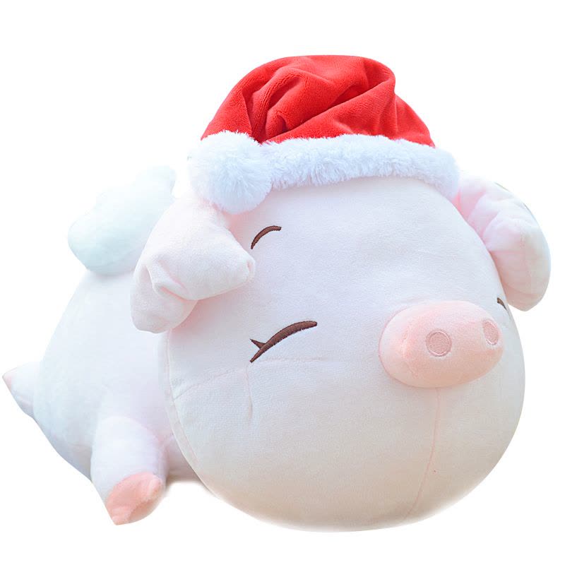 可爱卡通天使猪抱枕小猪公仔布娃娃猪猪玩偶毛绒玩具趴趴猪礼物女猪公仔圣诞款60厘米图片
