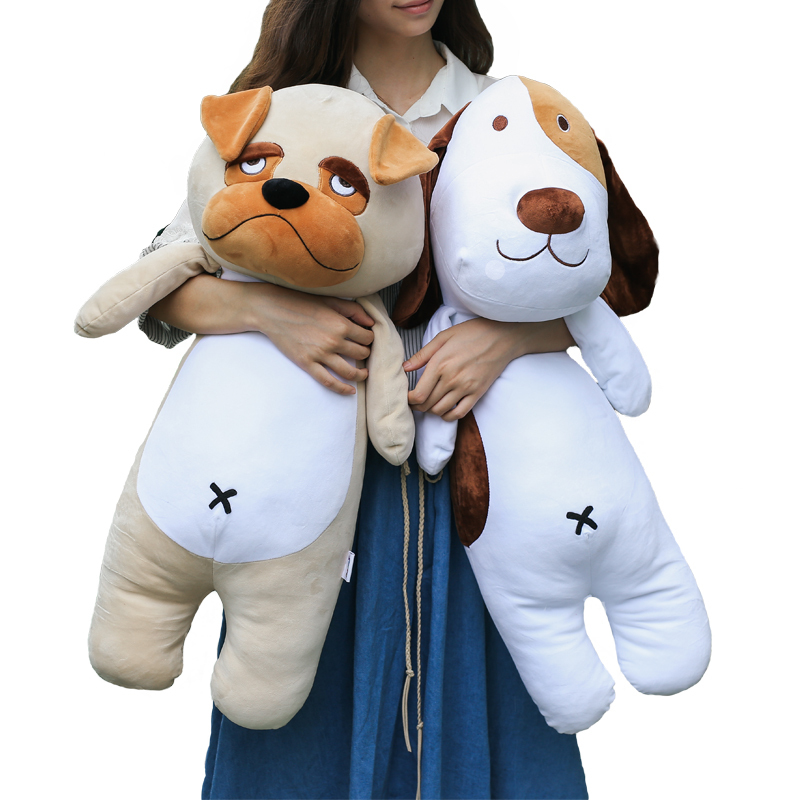 天空树(SKYTREE)可爱狗狗抱枕柔软长条睡觉靠枕柴犬哈士奇毛绒玩具公仔布娃娃玩偶75厘米哈士奇