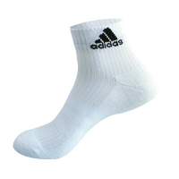 阿迪达斯 adidas 运动休闲 男 女纯棉袜子六双装 白色