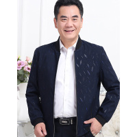 普朗希男士休闲夹克衫中老年棒球领商务外套爸爸装PXD802