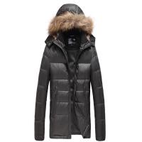 雅鹿羽绒服男短款 青年时尚貉子毛双门襟拼色外套男冬装YP48230